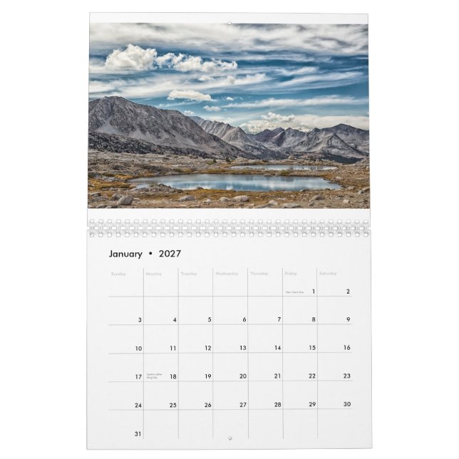 2015 calendários cénicos - fuga de John Muir (Jan 2027)