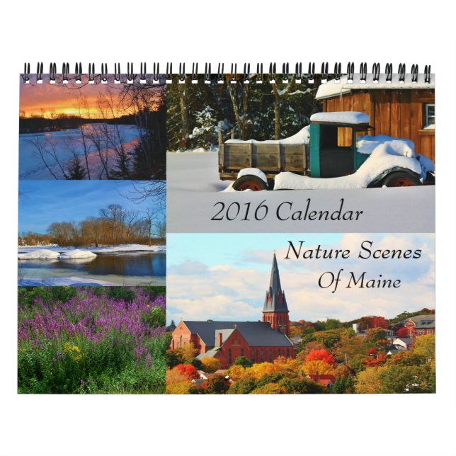 2016 cenas da natureza do calendário de Maine (Capa)