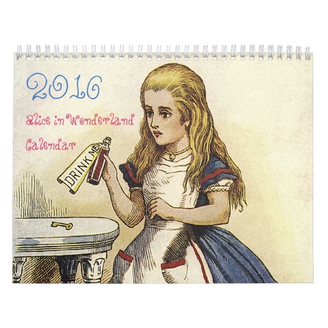 2016 meio Alice no calendário do país das (Capa)