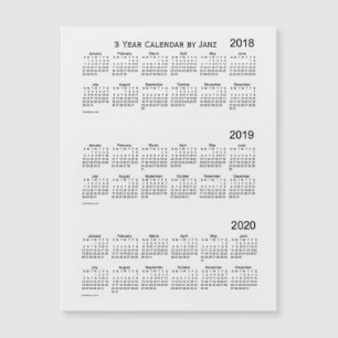 2018-2020 White Smoke 3 Year Calendar de Janz