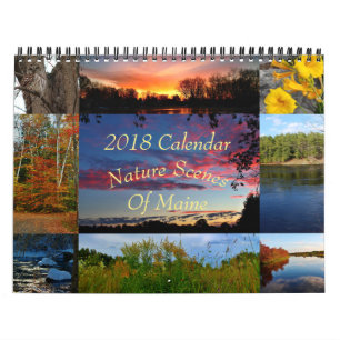 2018 cenas da natureza do calendário de Maine