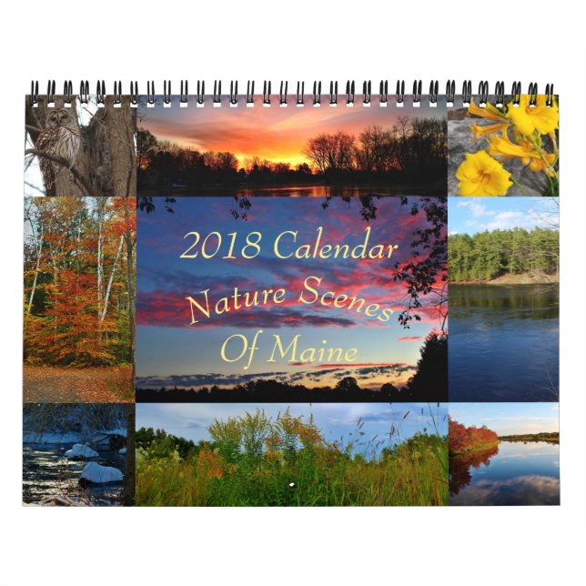 2018 cenas da natureza do calendário de Maine (Capa)