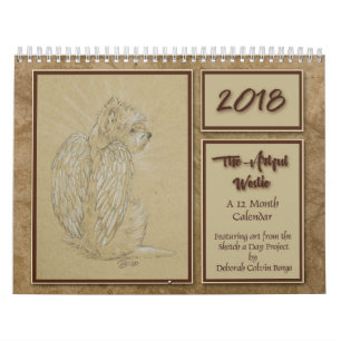 2018 o Westie astuto calendário de 12 meses por