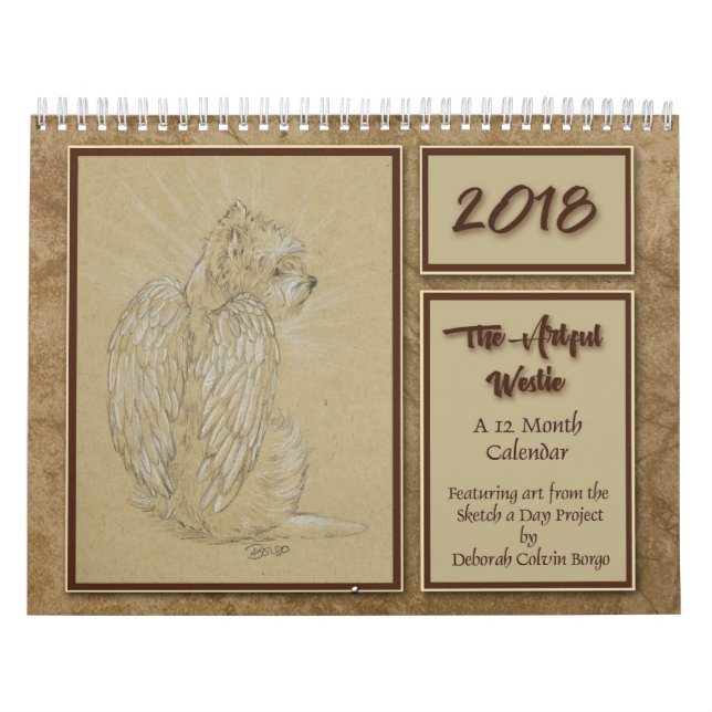 2018 o Westie astuto calendário de 12 meses por (Capa)