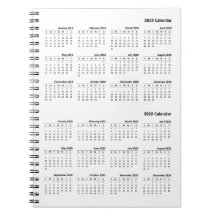 2019-2020 caderno do cobrir do calendário