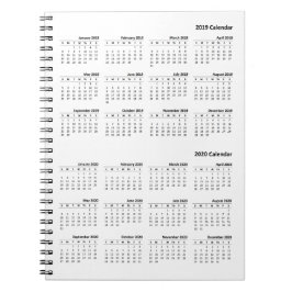 2019-2020 caderno do cobrir do calendário