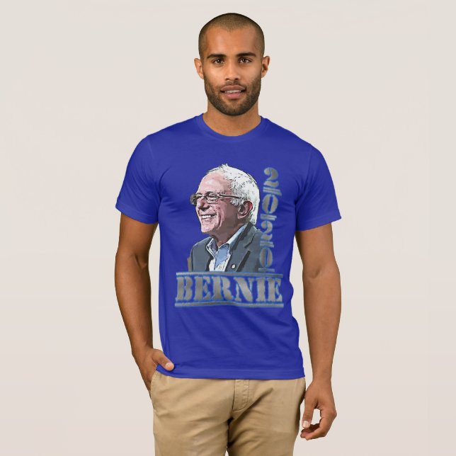 2020 Eleição Bernie Sanders Suporta Camisa Azul (Frente Completa)