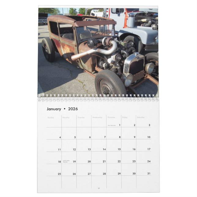 2021 Calendário do carro para rod rato de rod, fer (Jan 2026)