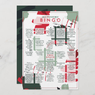 2021 Cartão de Natal Flat Rona Pandemic BINGO Engr