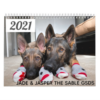 2021 Jade & Jasper o calendário do Sable GSD