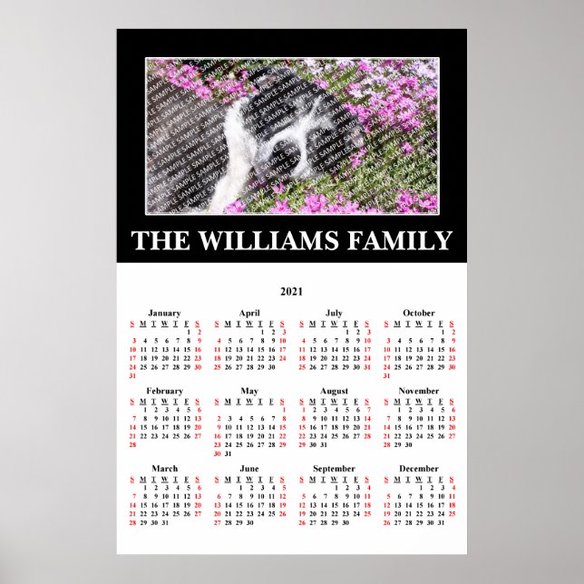 2021 Poster de Calendário Personalizado de Foto Fa (Frente)