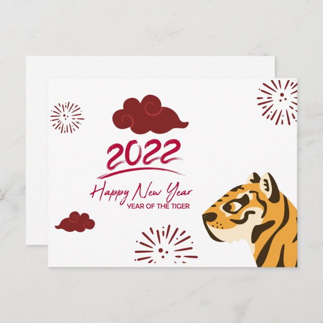 2022 Ano do Cartão Postal do Tigre (Frente/Verso)