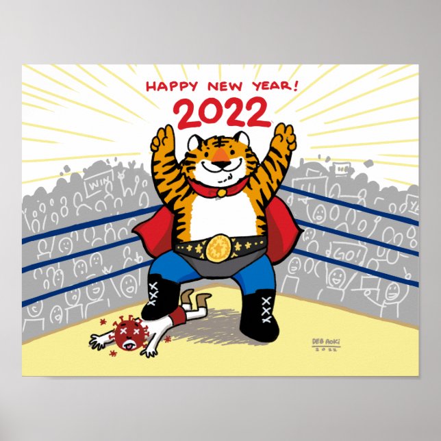 2022 Ano do Tigre - Poster de Ano Novo Lunar (Frente)