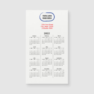 2022 Seu calendário magnético de marcas de logot