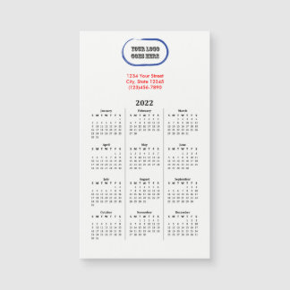 2022 Seu calendário magnético de marcas de logotip