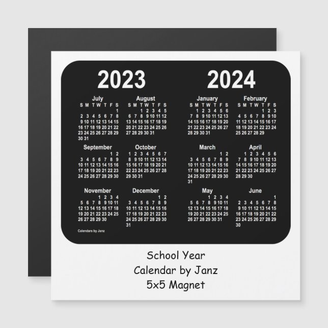 2023-2024 Calendário das Escolas Negra e Branca de (Frente/Verso)
