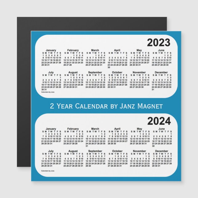 2023-2024 Steel Blue 2 Ano Calendário de Janz (Frente/Verso)
