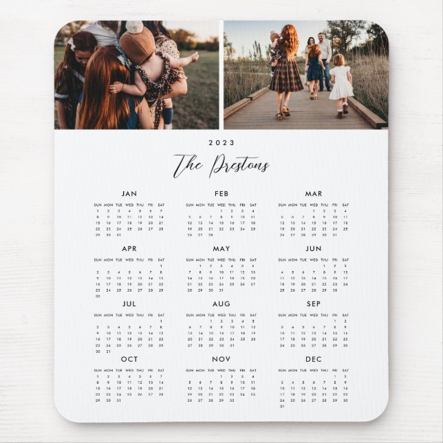2023 Calendar EDITABLE COLOR Photo Mousepad (Frente)