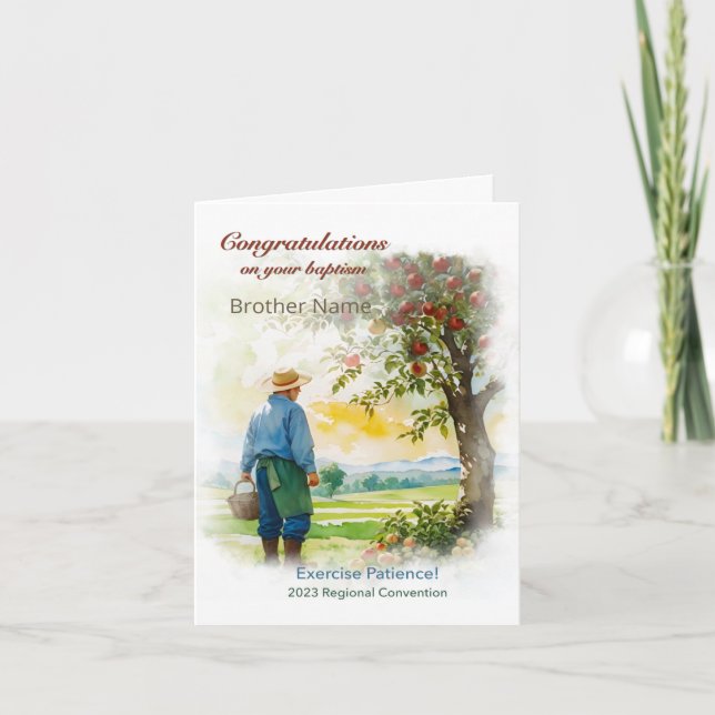2023 Exercite Paciência! Cartão de Batismo da Conv (Frente)