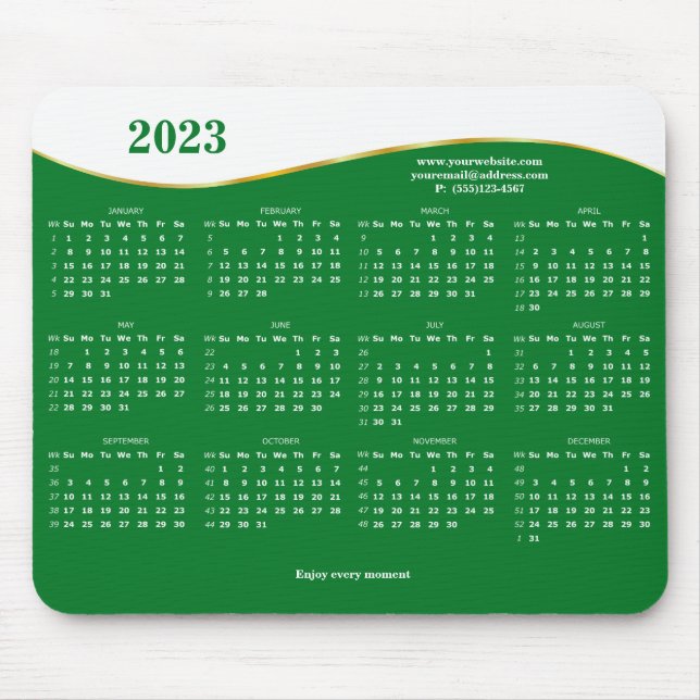 2023 no mouse Pad verde e branco (Frente)