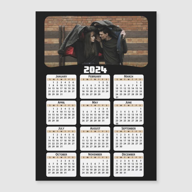 2024 - Add Your Photo - Calendar - Tan (Frente)