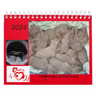 2024 Calendário Veterinário de Imagens de Ultrasso