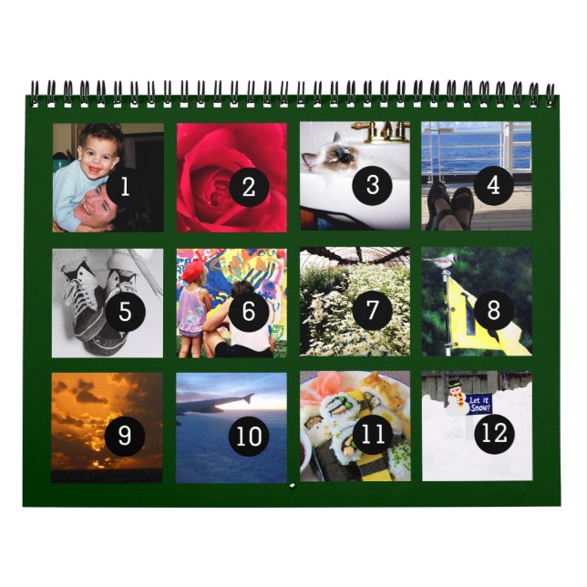 2024 Fácil como 1 a 12 seu próprio calendário foto (Capa)