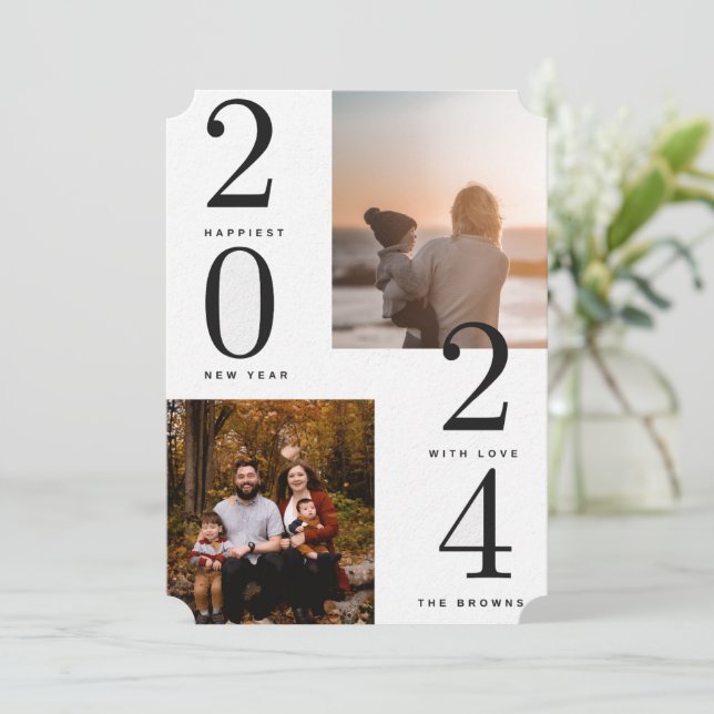 2025 Feliz Ano Novo com Amor os Browns Card (Em pé/Frente)