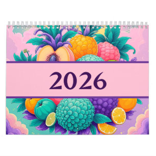 2026 anos com Calendário fruta