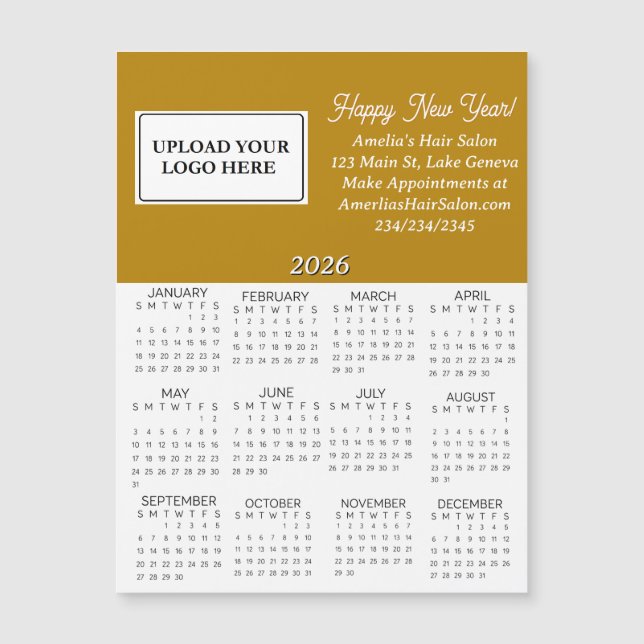 2026 Business Logo Mini Calendar (Frente)