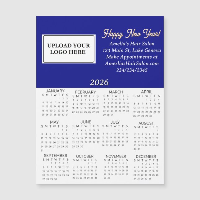 2026 Business Logo Mini Calendar (Frente)