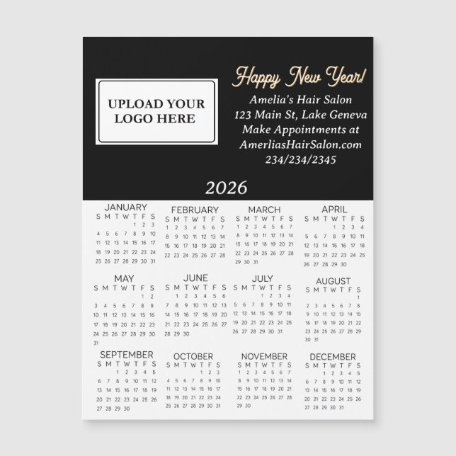 2026 Business Logo Mini Calendar (Frente)
