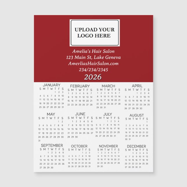 2026 Business Logo Mini Calendar (Frente)