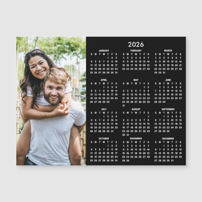 2026 Calendar Classic Modern Photo Magnet (Frente)