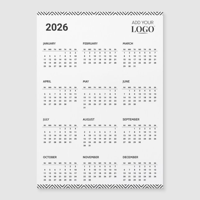 2026 Calendar Year Business Logo Fridge Magnet  (Frente)