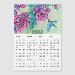 2026 Calendário de Pintura do Hummingbird Verde Ro