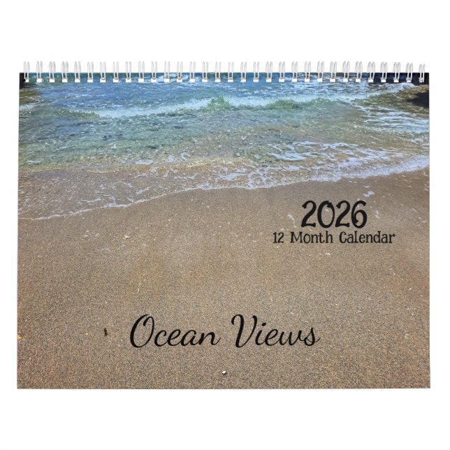 2026 Calendário de Vistas do Oceano de 12 Meses (Capa)