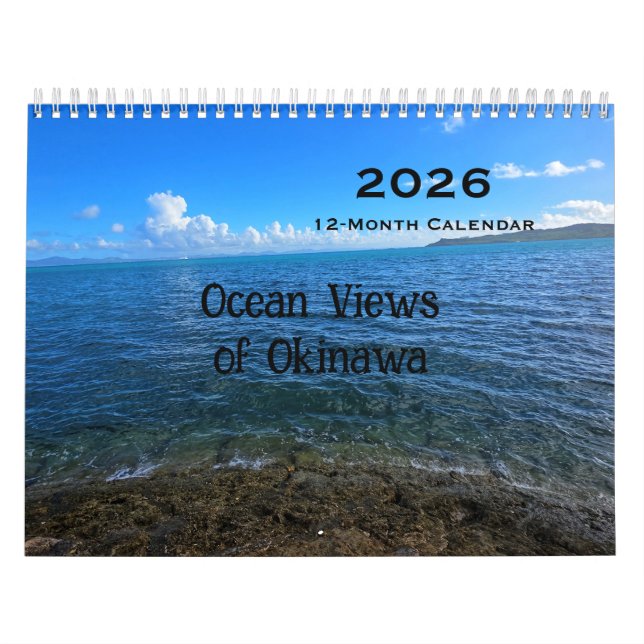 2026 Calendário de Vistas do Oceano Okinawano, 12  (Capa)