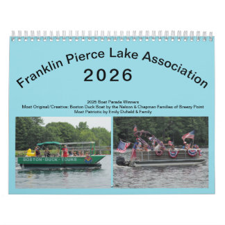 2026 Calendário do Lago Franklin Pierce