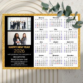 2026 Calendário Dourado Black Business 2 Foto Magn
