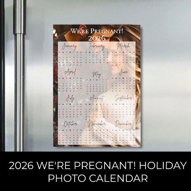 2026 Estamos grávidas no calendário de fotos de fe (2026 We're Pregnant Holiday Photo Calendar
)