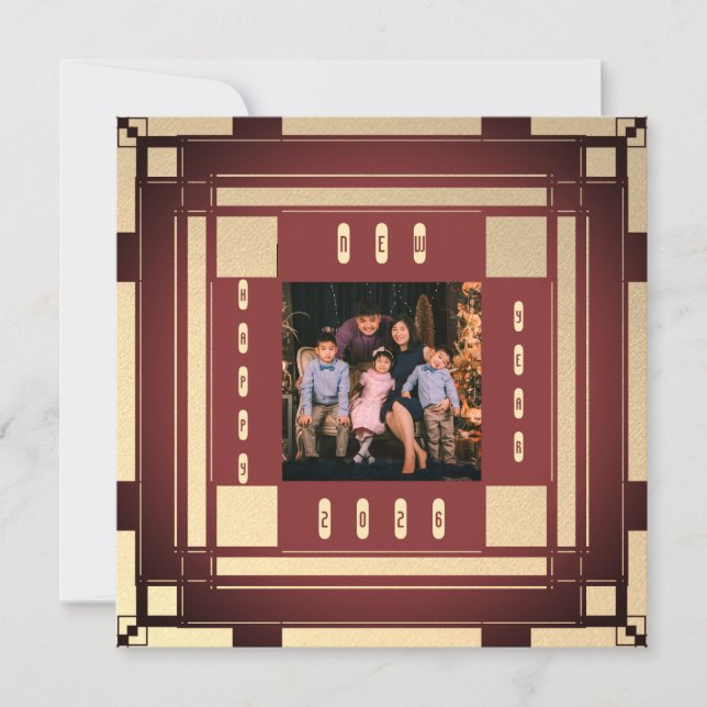 2026 Feliz ano novo - moldura de foto deco art (Frente)