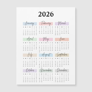 2026 magnet calendar 