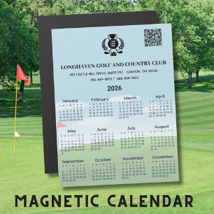 2026 Magnet Calendar Golf Club League Logotipo QR 