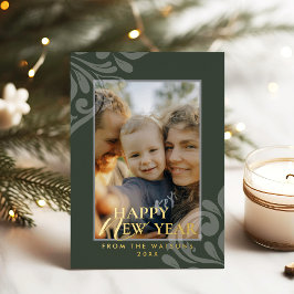 2026 Modern Minimalist Damask Typography Green