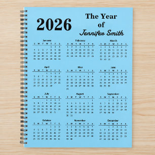 2026 O Ano do Nome Personalizado Planejador Person