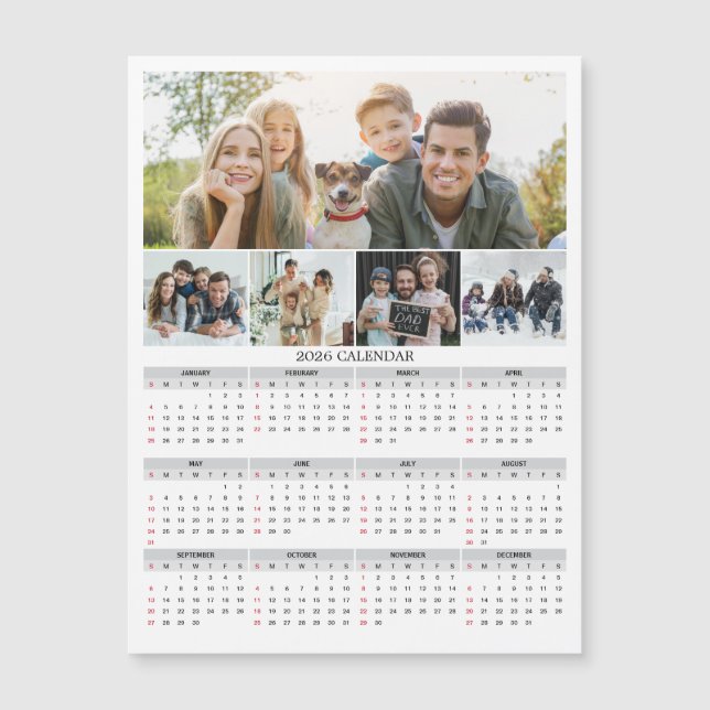 2026 Personalized Family Photo Calendar Magnet (Frente)