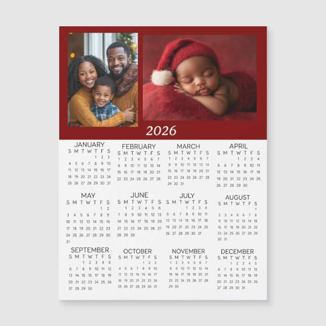 2026 Personalized Photos Mini Calendar (Frente)