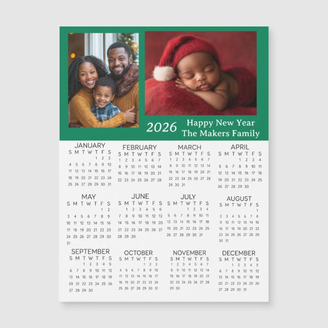 2026 Personalized Photos Mini Calendar (Frente)
