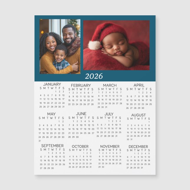 2026 Personalized Photos Mini Calendar (Frente)